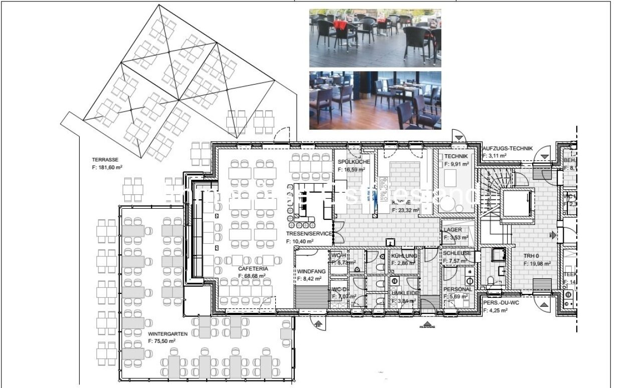 Grundriss als Restaurant